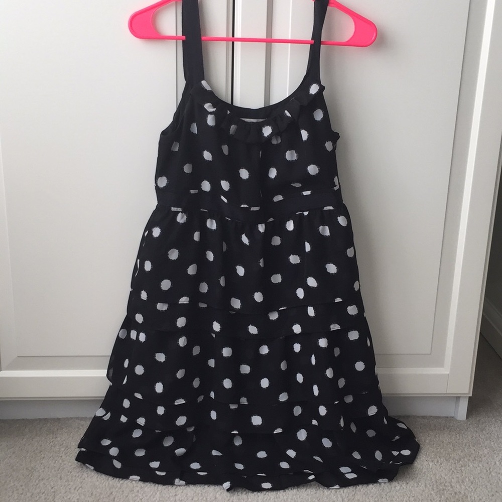 LOFT Polka Dot Ruffle Tank Dress